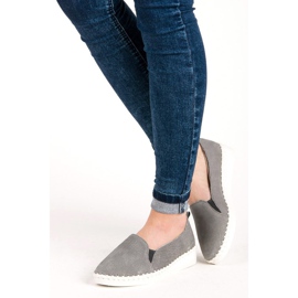 Mocassins vinceza en cuir gris 2
