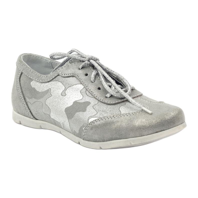 RenBut Bottes de sport en cuir. Chaussures en dentelle en argent gris 1