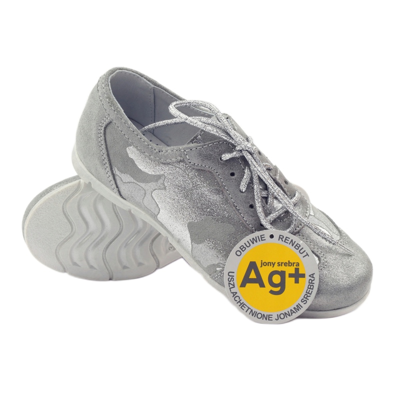 RenBut Bottes de sport en cuir. Chaussures en dentelle en argent gris 3 RenBut Bottes de sport en cuir. Chaussures en dentelle en argent gris 3