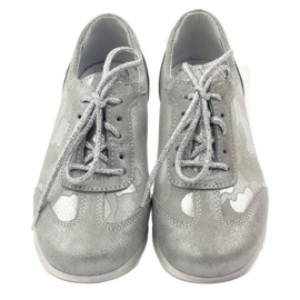RenBut Bottes de sport en cuir. Chaussures en dentelle en argent gris 4
