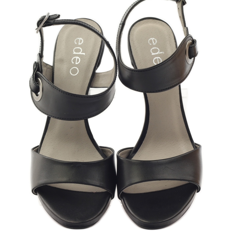 Sandales en cuir sur un talon Edeo 3208 le noir 4