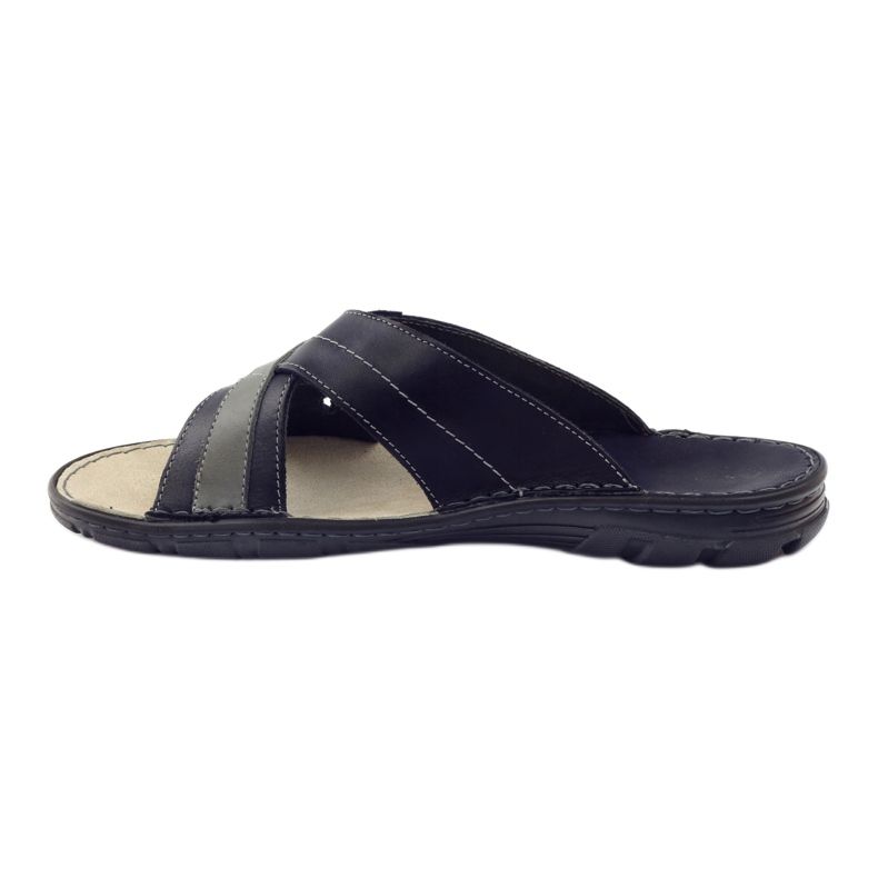 Chaussons homme en cuir Naszbut 055, bleu marine 2