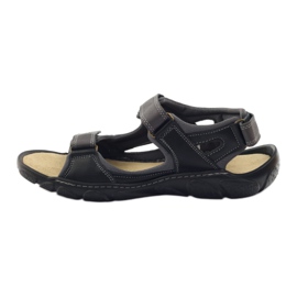 Sandales en cuir velcro Naszbut 043 noir gris 2