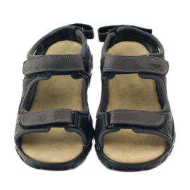 Sandales en cuir velcro Naszbut 043 noir gris 4