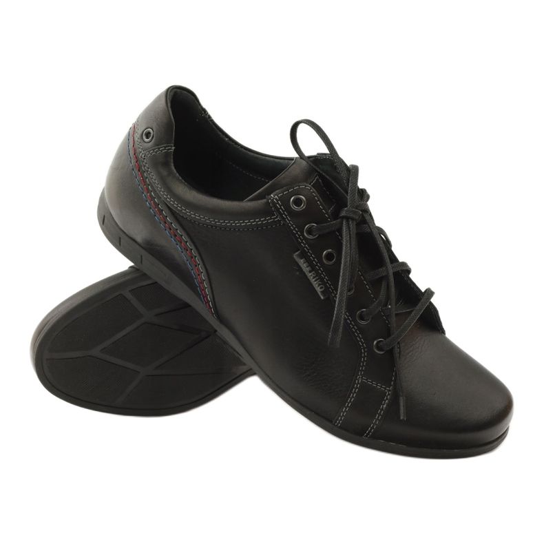 Riko Chaussures de sport en cuir masculin 776 noir 3