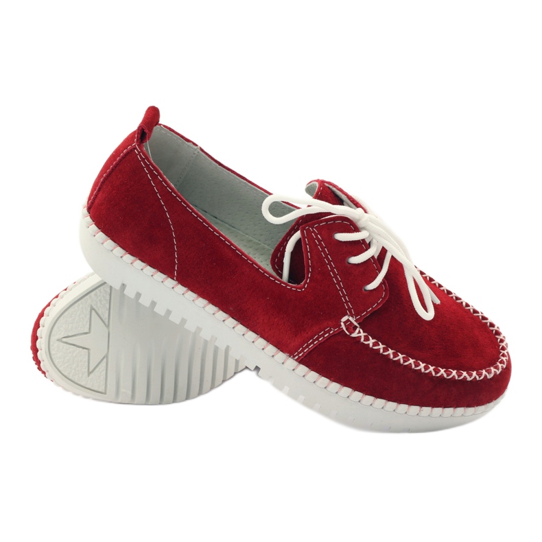 Creepers en cuir suédé Filippo DP020 / 18 RD rouge 3