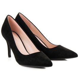 Milaya Escarpins en daim noir le noir 5