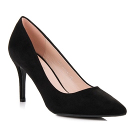 Milaya Escarpins en daim noir le noir 2