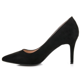 Milaya Escarpins en daim noir le noir 3