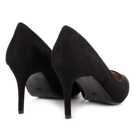 Milaya Escarpins en daim noir le noir 4