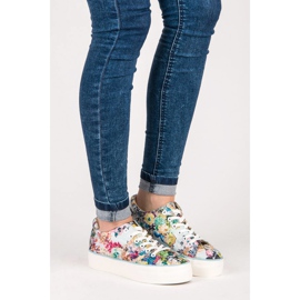Yes Mile Baskets nouées à fleurs multicolore 1