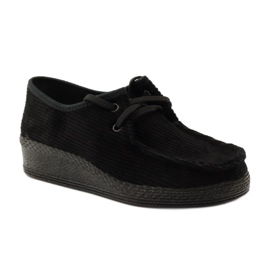 Chaussons velours côtelé Ren But noir 1