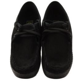 Chaussons velours côtelé Ren But noir 4