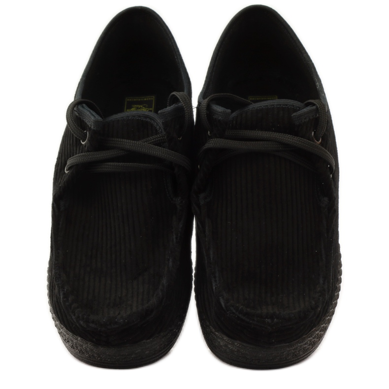 Chaussons velours côtelé Ren But noir 4