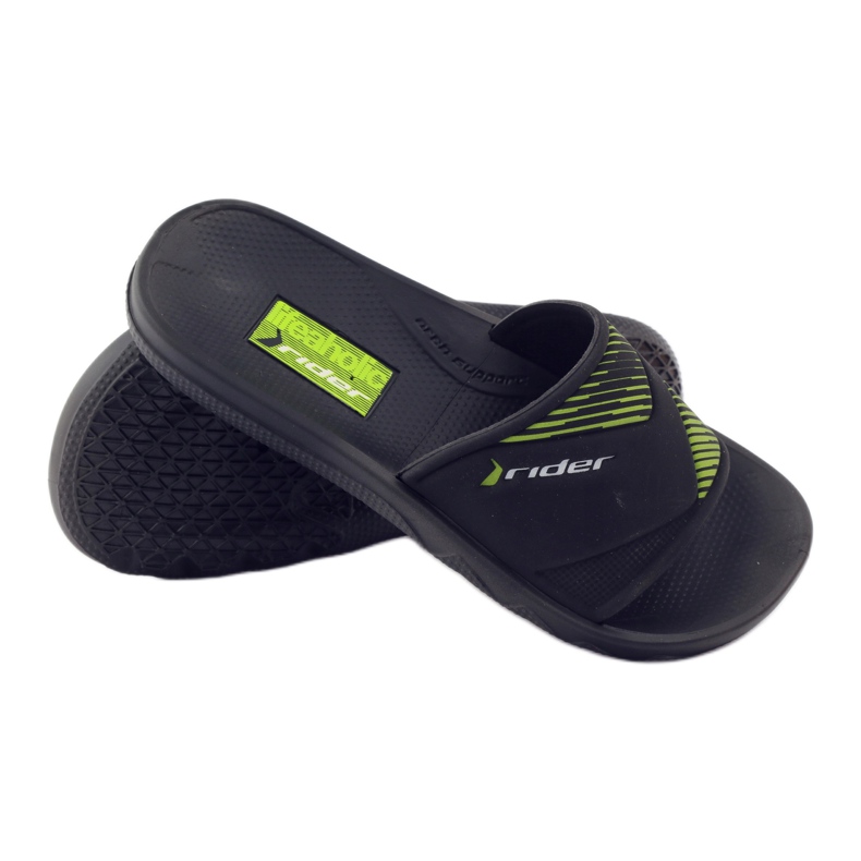 Chaussons loisirs garçon Rider noir vert 3