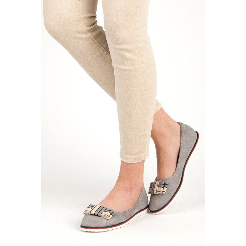Ballerines en daim gris 2