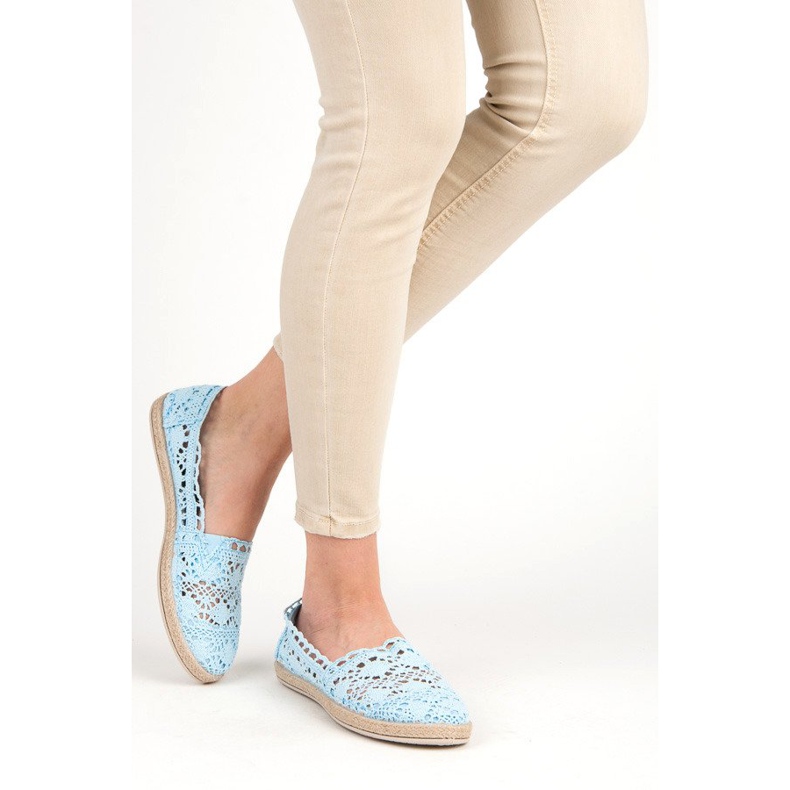 Seastar Espadrilles bleues en dentelle 1