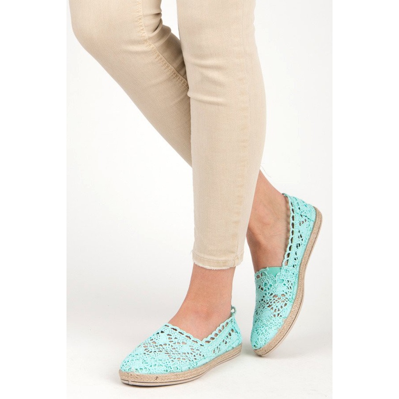 Seastar Espadrilles en dentelle menthe vert 1