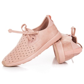 Kylie Slipons en daim ajouré rose 5