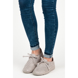 Kylie Slipons en daim ajouré gris 1