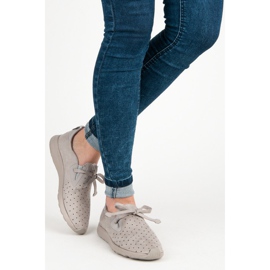 Kylie Slipons en daim ajouré gris 2