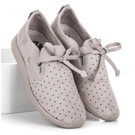 Kylie Slipons en daim ajouré gris 3