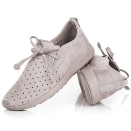 Kylie Slipons en daim ajouré gris 4