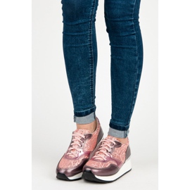 Kylie Chaussures de sport à paillettes rose 1