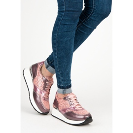 Kylie Chaussures de sport à paillettes rose 2