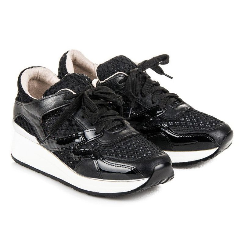 Kylie Baskets noires à mailles 1