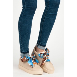 Baskets nouées avec un ruban VICES beige 1
