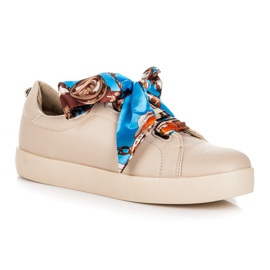 Baskets nouées avec un ruban VICES beige 3