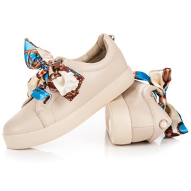 Baskets nouées avec un ruban VICES beige 5