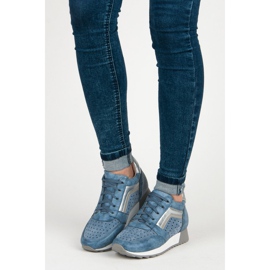 Kylie Baskets à la mode sur la plate-forme bleu 1
