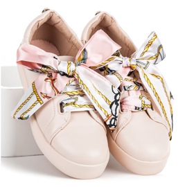 Baskets nouées avec un ruban VICES rose 3