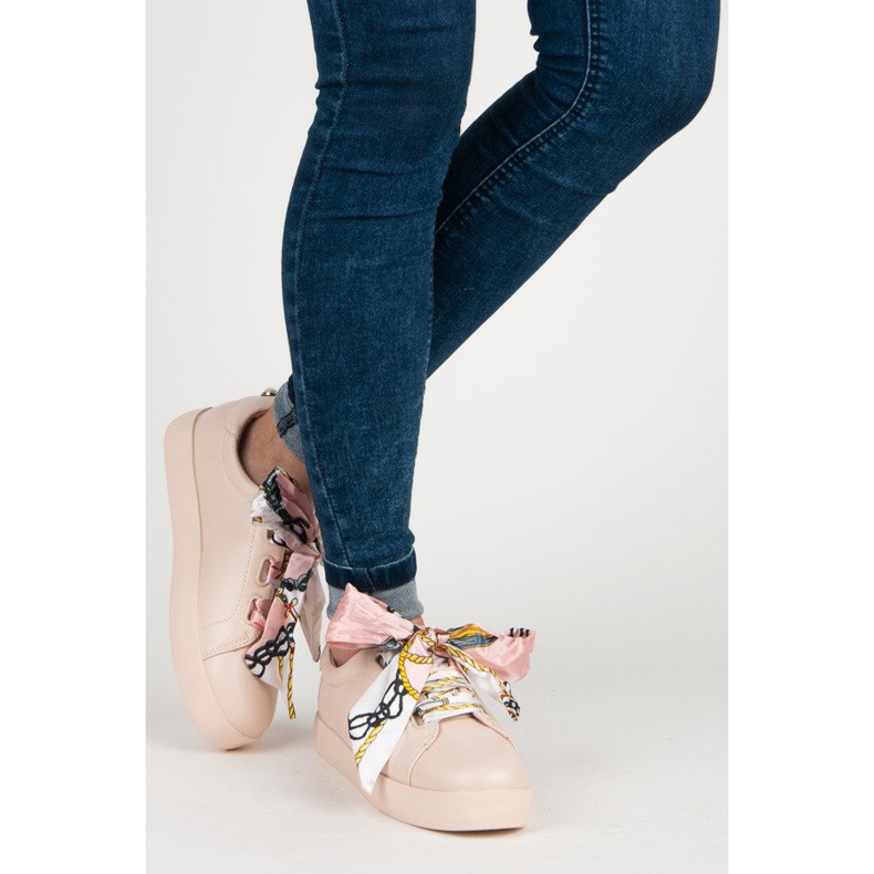 Baskets nouées avec un ruban VICES rose 2