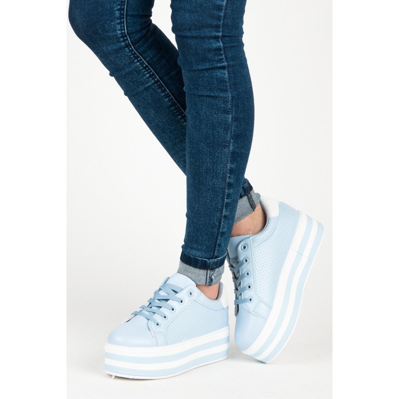 Seastar Baskets à lacets sur la plateforme bleu 2