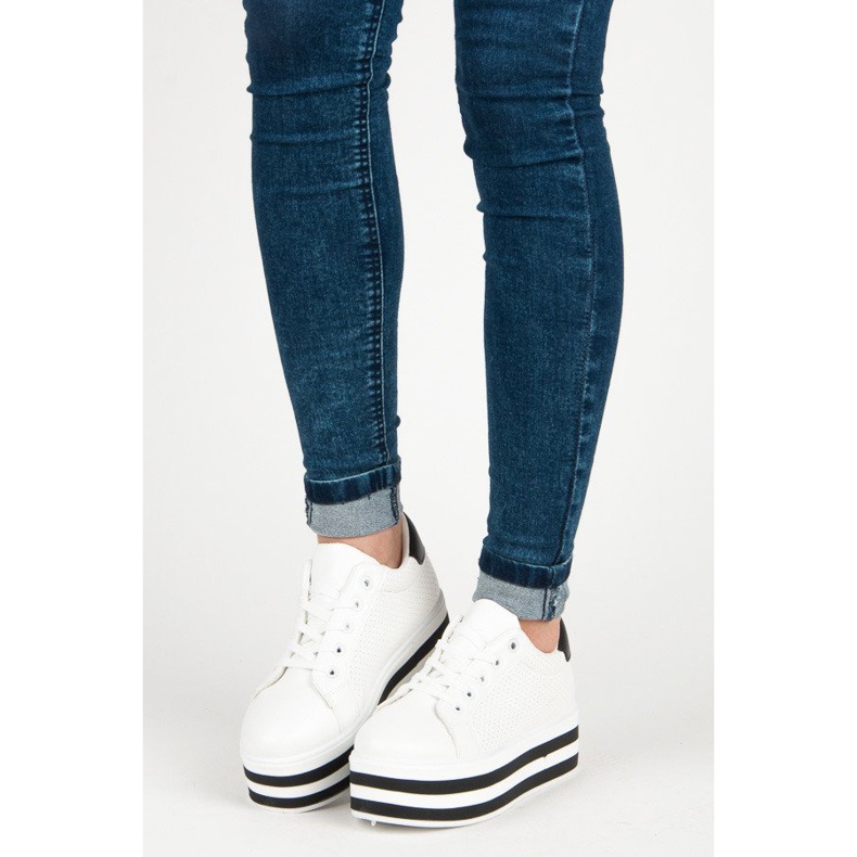 Seastar Baskets à lacets sur la plateforme blanc 1