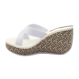 Chaussons compensés femme Ipanema 82288 blanc brun vert 2