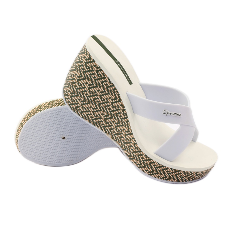 Chaussons compensés femme Ipanema 82288 blanc brun vert 3