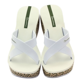 Chaussons compensés femme Ipanema 82288 blanche brun vert 4 Chaussons compensés femme Ipanema 82288 blanche brun vert 4