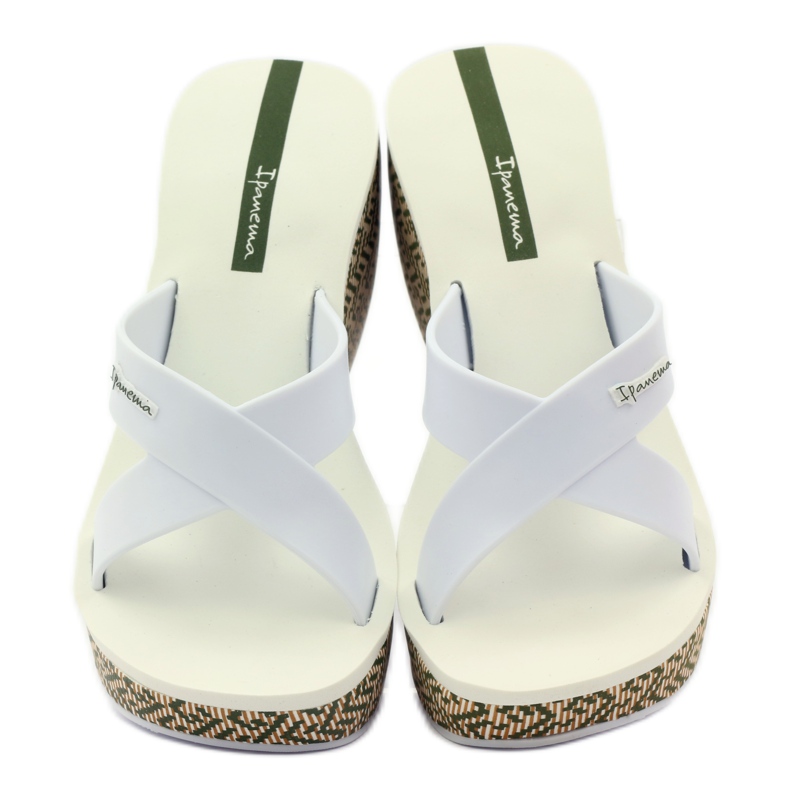 Chaussons compensés femme Ipanema 82288 blanche brun vert 4 Chaussons compensés femme Ipanema 82288 blanche brun vert 4