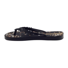 Ipanema 82397 pantoufles pour femmes à fleurs le noir brun 2