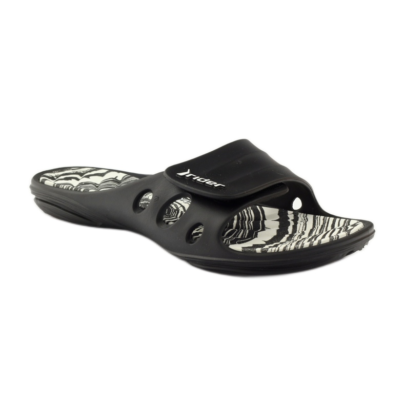 Rider 82213 chaussons de piscine velcro noir blanc 1