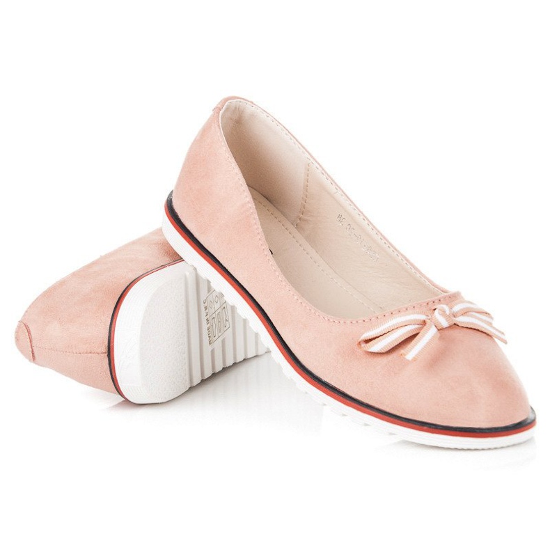 Ballerines en daim rose 2