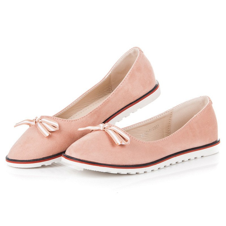 Ballerines en daim rose 1