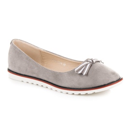 Ballerines en daim gris 2