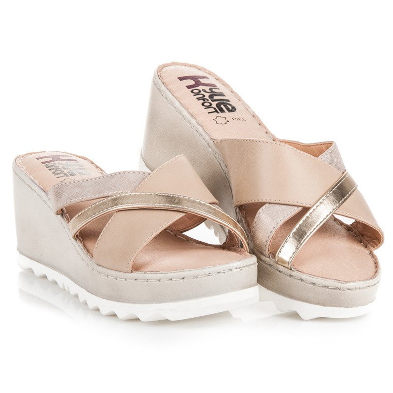 Kylie Pantoufles compensées brun 1