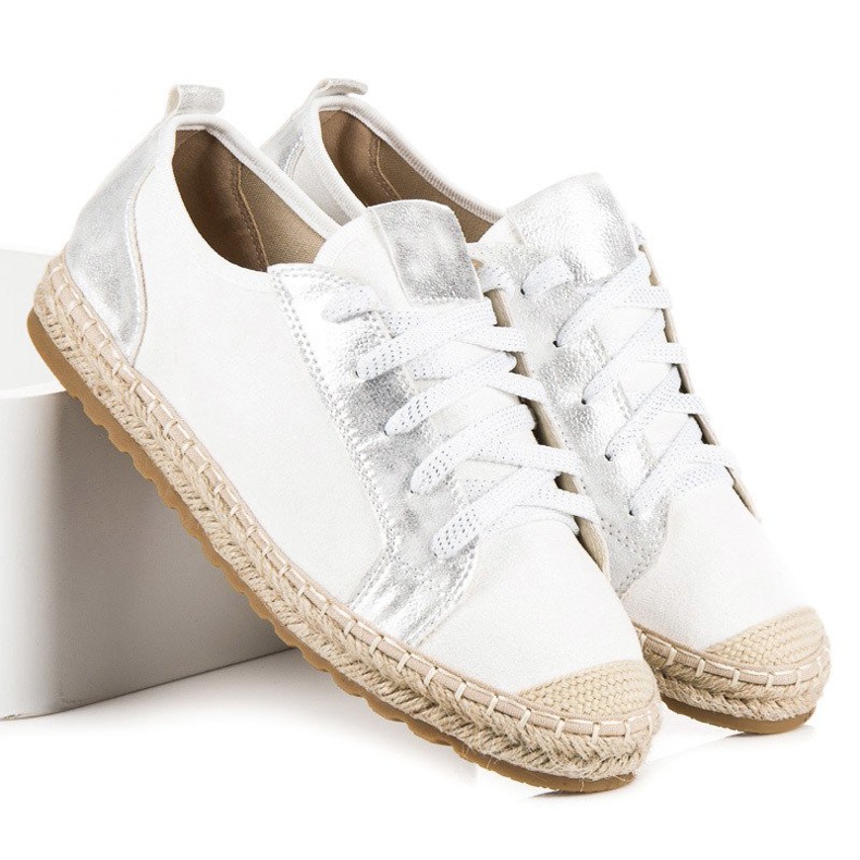 Seastar Espadrilles en daim à lacets blanc 1