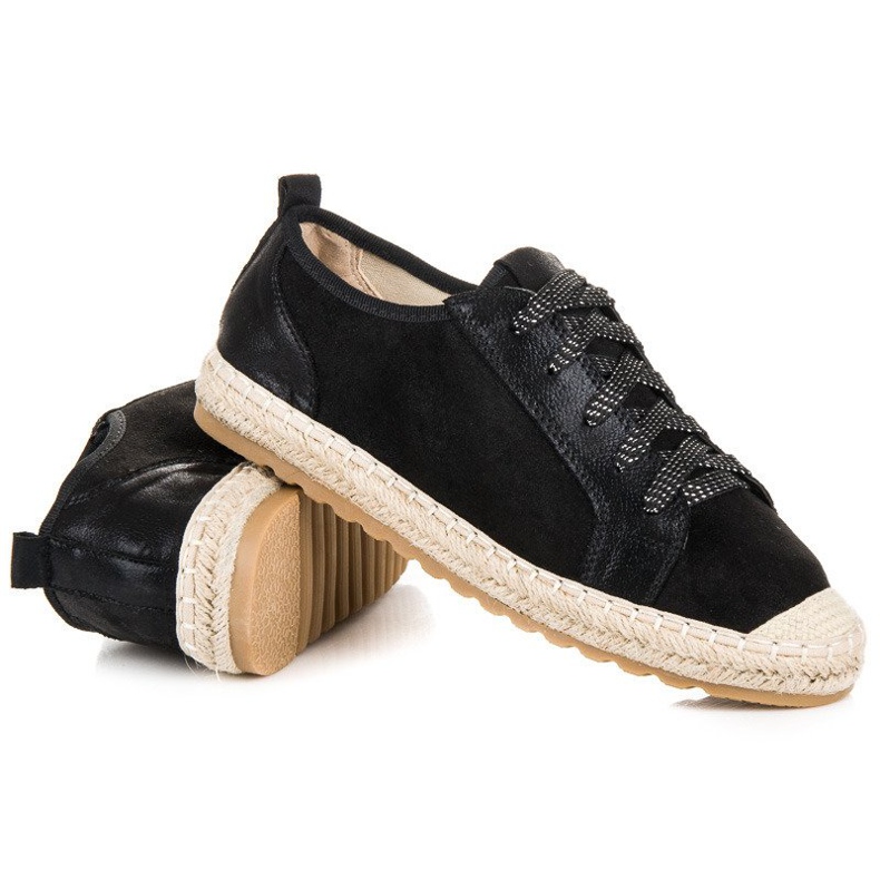 Seastar Espadrilles en daim à lacets le noir 1